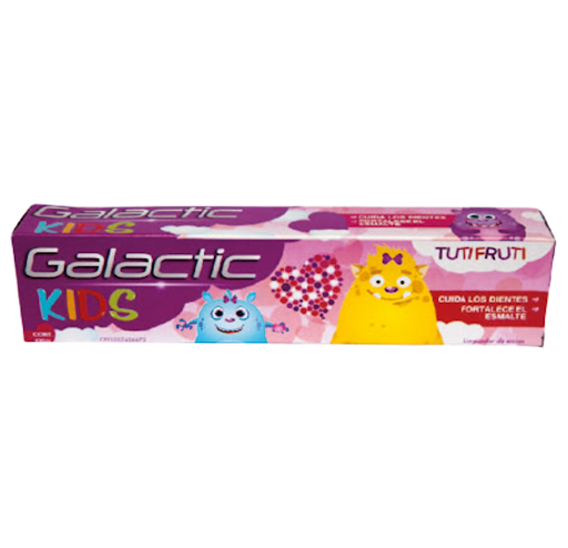 Crema Dental Galactic Kids Niña Sabor Tuti Fruti x 100G Galactic