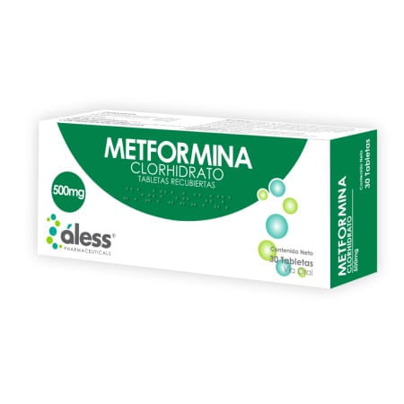 Metformina Clorhidrato 30Tab 500MG Aless