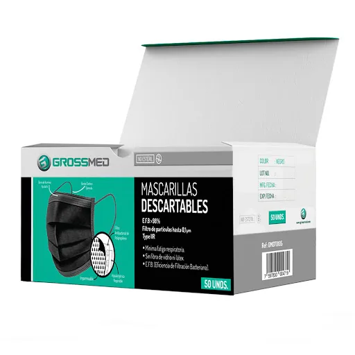 Mascarilla Descartable Negro x 50 Uni