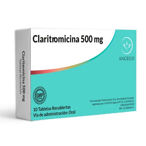 Claritromicina 500MG x 10 Tabletas Angel