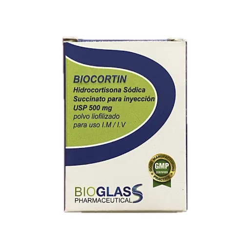 Biocortin Hidrocortisona Sodica 500MG I.m/i.v Bioglas