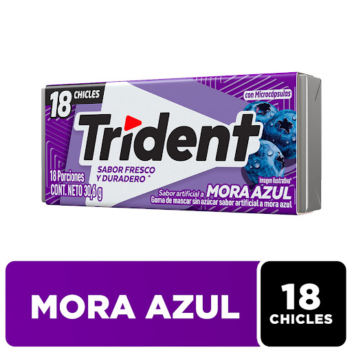Trident Sabor a Mora Azul x 18 Chicles Mondelez