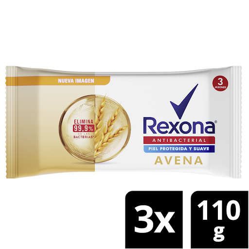 Jabon Rexona Antibacterial Avena 110GR x 3 Unidades