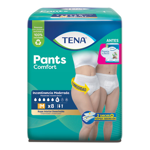 Ropa Interior Tena Pants Comfort Incontinecia Talla M X8 Und