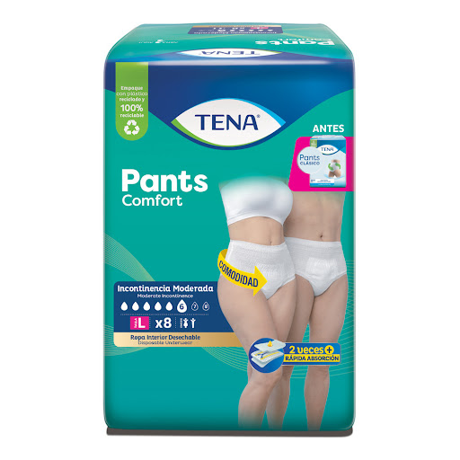 Ropa Interior Tena Pants Comfort Incontinecia Talla L X8 Und