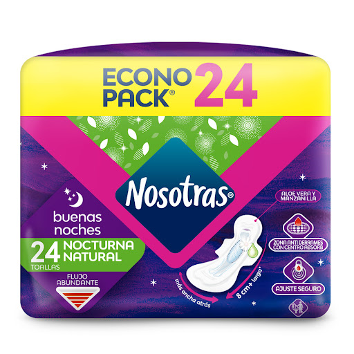 Toallas Sanitarias Nosotras Buenas Noches x 24 Unds Wayne - Familia
