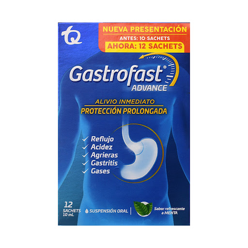 Gastrofast Advance Sobre para Susp Oral Sabor a Menta x 12ML Tecnofar / Front