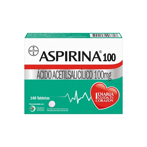 Aspirina 100MG x 28 Tab / Bayer / Aspirina Rosada