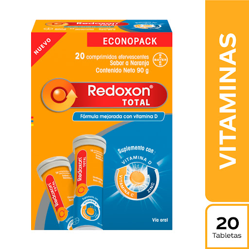 Redoxon Naranja Tubo x 10 Tab Efervescentes Bayer / Front