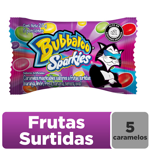 Sparkies Bubbaloo Caramelo Frutas Surtidas x 25G Mondelez