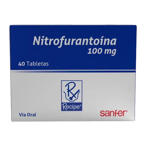 Nitrofurantoina 100MG Blister x 20 Tabletas Recipe Front
