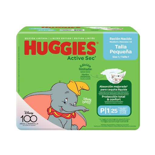 Pañales Huggies Talla P Active Sec Paq x 25 Unds Dimassi