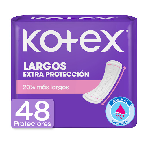 Protectores Diarios Kotex Largos Extraproteccion X48 Und Dimassi