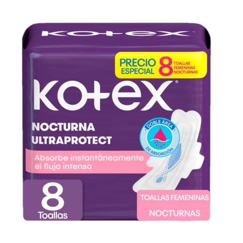 Toallas Kotex Nocturna 8 Unds