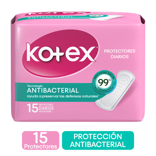 Kotex Protectores Diarios Antibacterial x 15 Unds Dimassi
