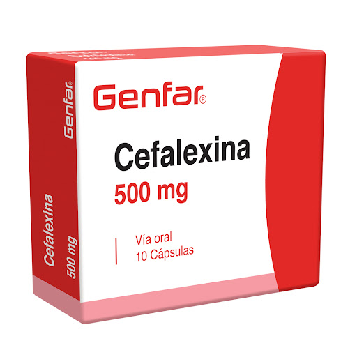 Cefalexina 500MG x 10 Capsulas Genfar / Front