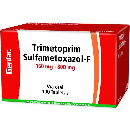 Trimetoprim Sulfametoxazol- F 160MG/800MG Blister x 10 Tabletas Ecar / Front