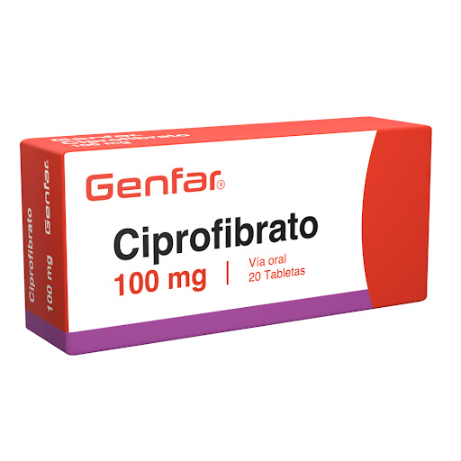 Ciprofibrato 100MG x 20 Tabletas Genfar / Front