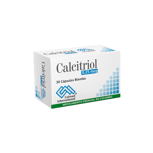 Calcitriol 0.25MCG Blister x 10 Capsulas Colmed International / Front