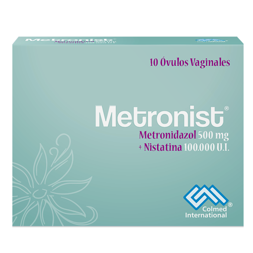 Metronist 500MG/100.000u.i. x 10 Ovulos Vaginales Colmed International / Front