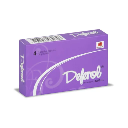 Deferol Vita D3 14000 UI x 4 Cap Blandas Procaps Front