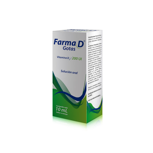 Farma D 200UI Sol Oral Gotas x 10ML Quibi / Front