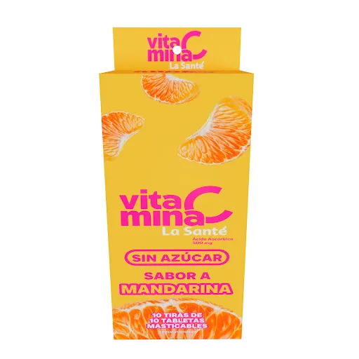 Vitamina C Mandarina 500 MG x 10 Tabletas Masticables la Sa