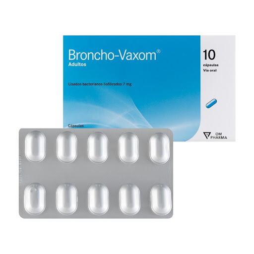 Broncho Vaxom 7 MG x 10 Cap Ompharma / Front