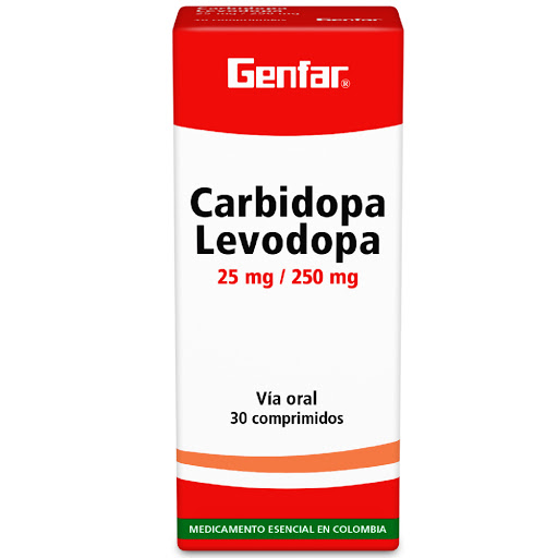 Carbidopa+levodopa 25MG/250MG Blister x 10 Tab Genfar / Front