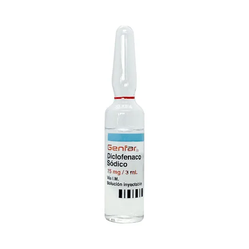 Diclofenac Sodico 75MG 3ML Amp x Unid Genfar