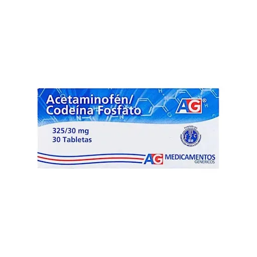 Acetaminofen Fosfato de Codeina 325MG 30MG x 10 Comprimidos Ag Medicamentos Genericos Front