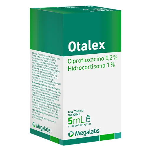 Otalex Ciprofloxacino 0.2% Hidrocortisona 1% x 5 ML