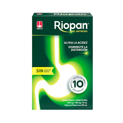 Riopan Gel Antiacido 800MG - 100ML Frasco x 250ML Tecnofarma/front