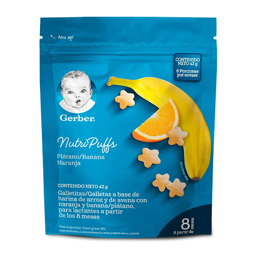 Galletas Nutripuff Banana Naranja x 42G Gerber