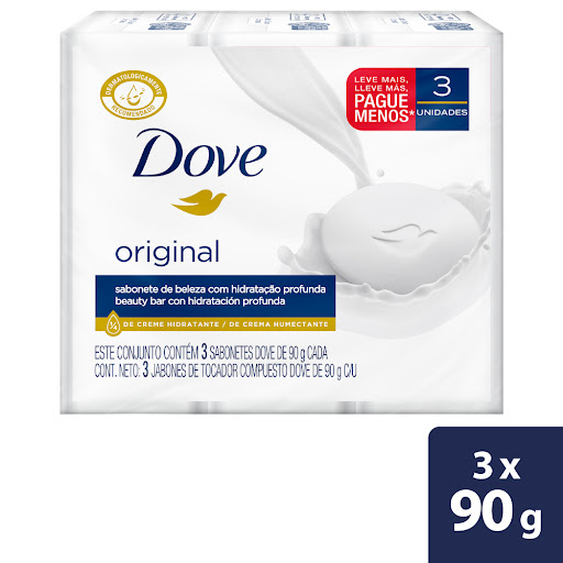 Jabon Dove Original Paquete x 3 Unds x 90G C/u