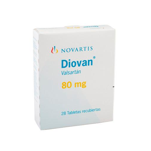 Diovan 80MG x 28 Tabletas Recubiertas Novartis / Front