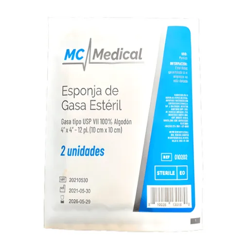 Gasa Esteril 10 CM (4"X4") x 2 Und Medical