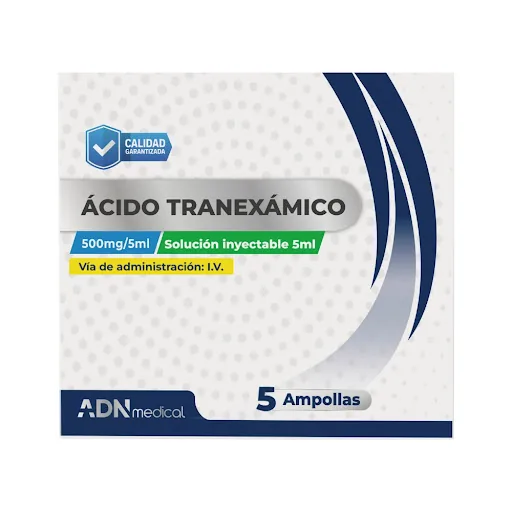 Acido Tranexamico Amo I.v 500 Mg/5ML Caja x 5 Uni Adn